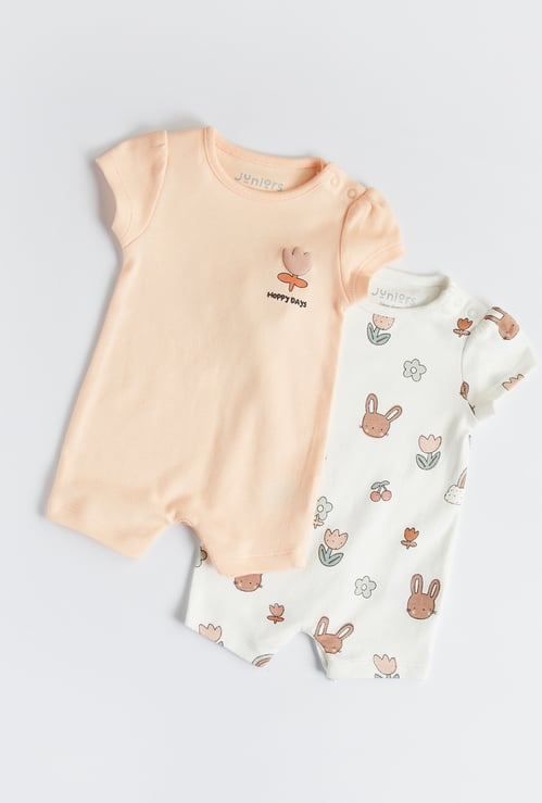 Juniors Printed Rompers - Pack of 2