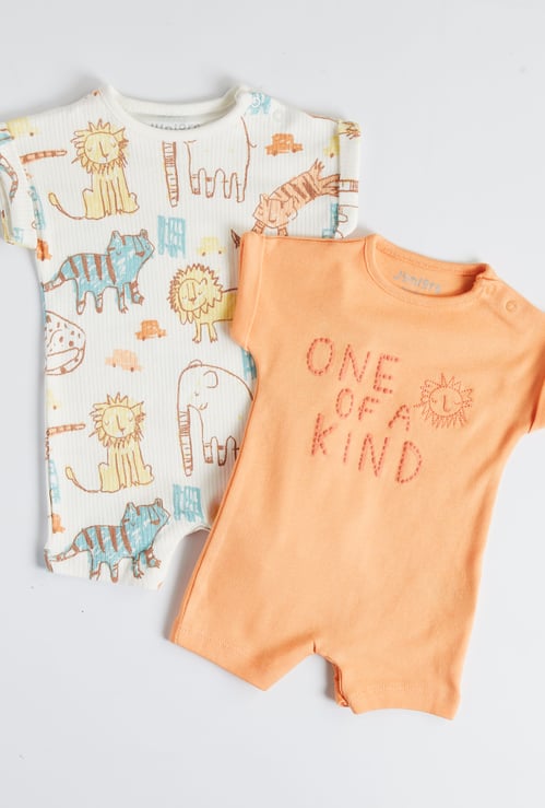 Juniors Printed Rompers - Pack of 2