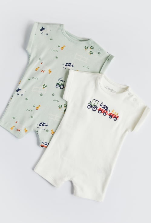 Juniors Assorted Romper with Snap Buttons - Pack of 2