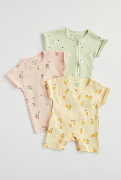 Juniors Floral Printed Romper - Set of 3