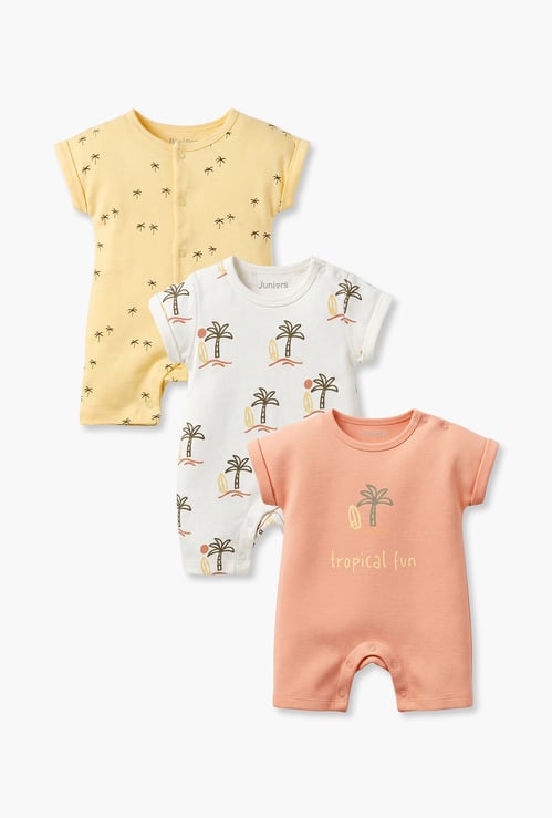 Juniors Printed Rompers - Pack of 3