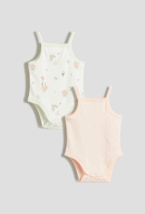 Juniors Printed Strappy Bodysuits - Pack of 2