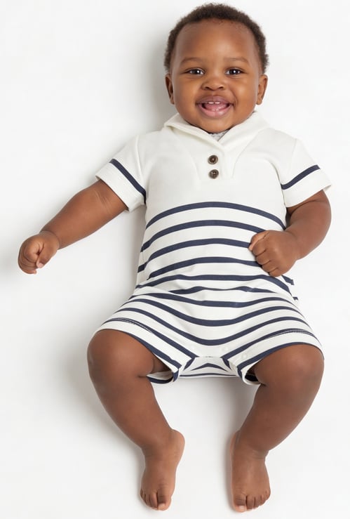 Juniors Striped Romper