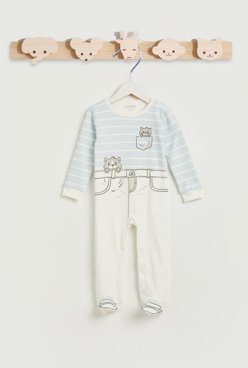 Juniors Printed Sleepsuit with Button Closure