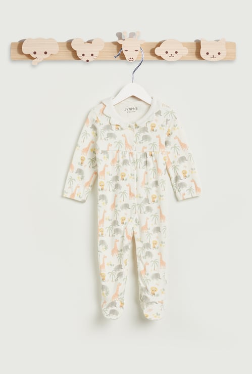 Juniors Animal Print Sleepsuit with Button Closure