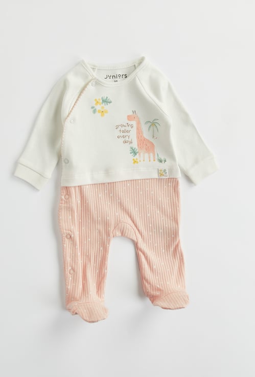 Juniors Textured Sleepsuit with Button Closure