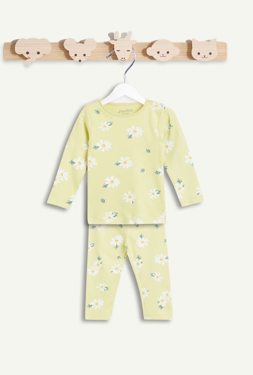 Juniors Floral Print T-shirt and Pyjamas Set