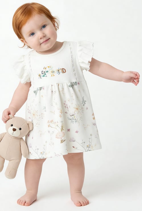 Juniors Embroidered A-Line Dress