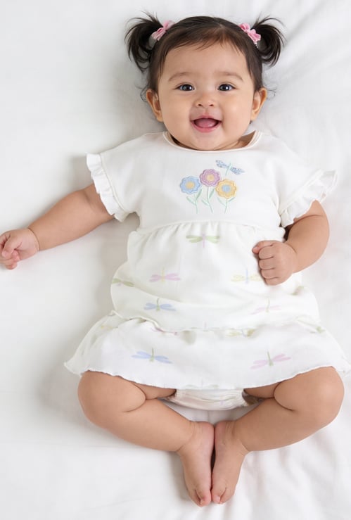 Juniors Embroidered Bodysuit Dress