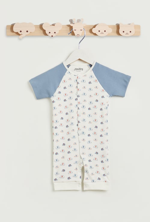 Juniors Elephant Print Romper