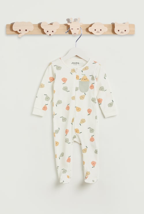 Juniors Fruit Print Sleepsuit with Zip Closure