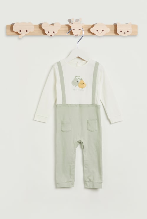 Juniors Textured Sleepsuit with Button Closure