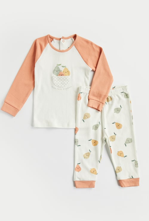 Juniors Colourblock Top with Pyjamas Set