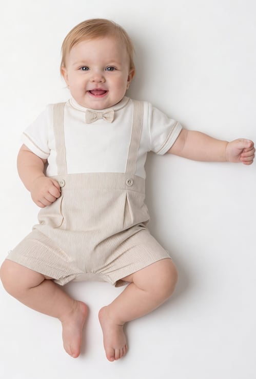 Giggles Striped Romper with Snap Button