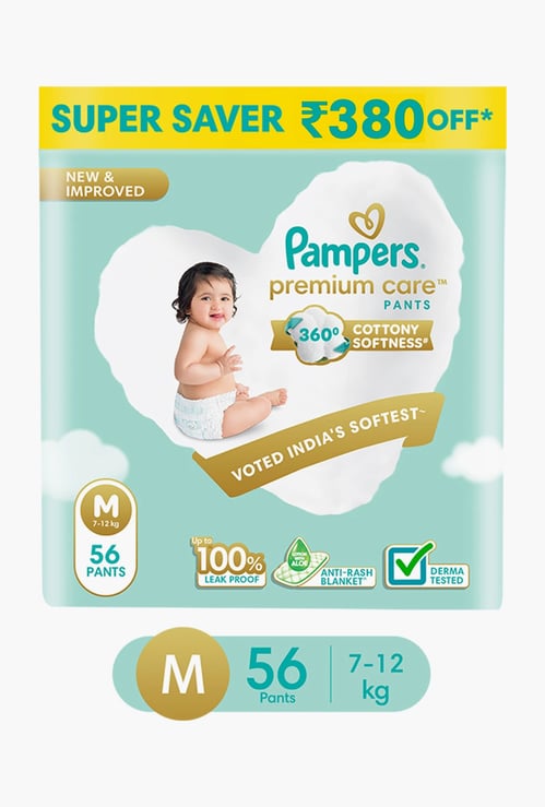 Pampers Cottony Softness Diaper Pants - Size M - 56 Pcs
