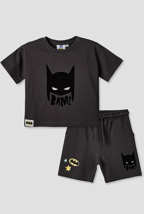 Juniors Batman Print T-shirt and Shorts Set