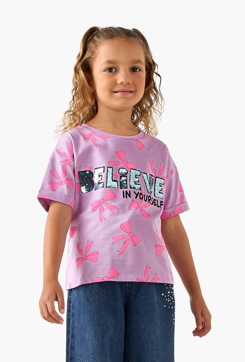 Juniors Sequinned T-shirt