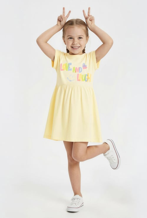 Juniors Printed A-line Dress
