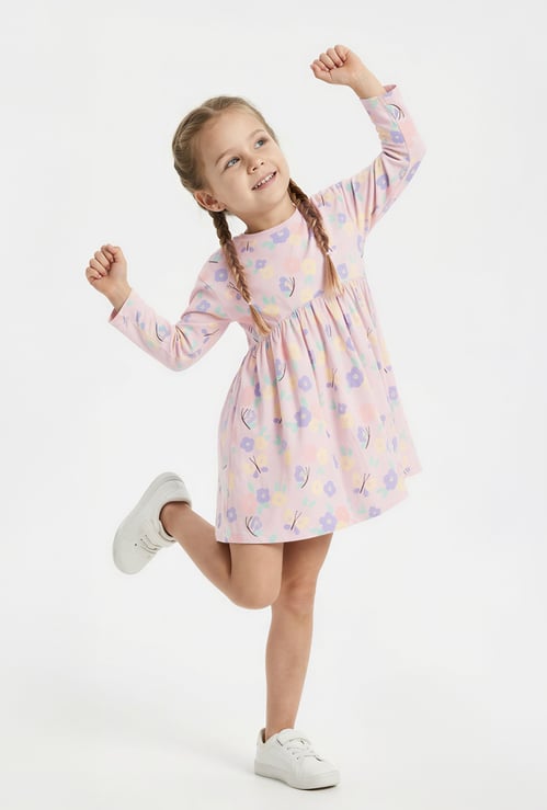 Juniors Floral Print A-line Dress