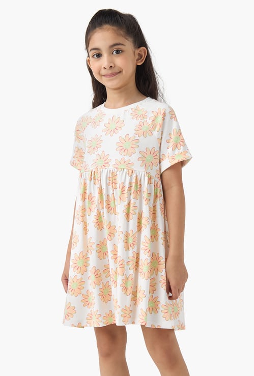 Juniors Floral Print A-line Dress