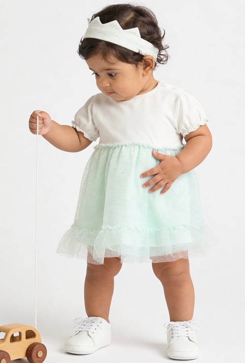 Giggles Printed A-line Dress and Headband