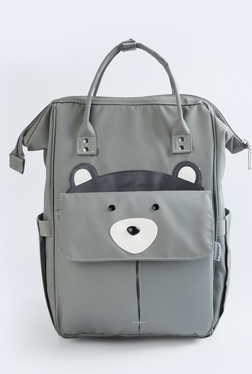 Juniors Bear Applique Diaper Backpack