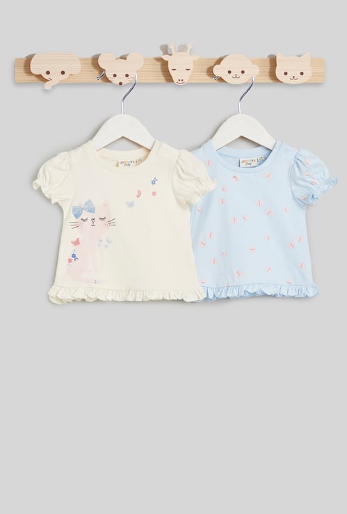 Juniors Printed T-shirt - Set of 2