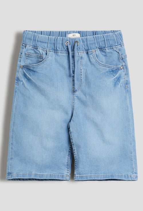 Juniors Solid Denim Shorts