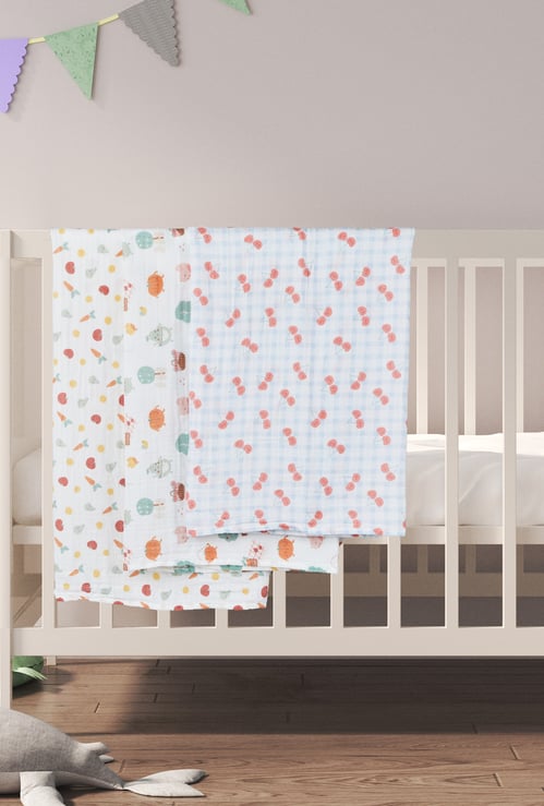 Juniors Printed Muslin Swaddle Blanket - Pack of 3
