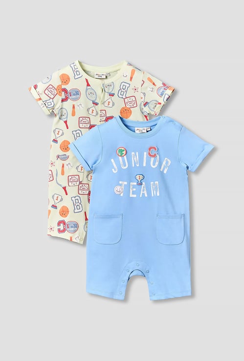 Juniors Printed Rompers - Pack of 2