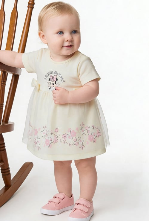 Juniors Minnie Mouse Print A-line Dress