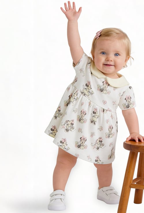 Juniors Minnie Mouse Print A-Line Dress