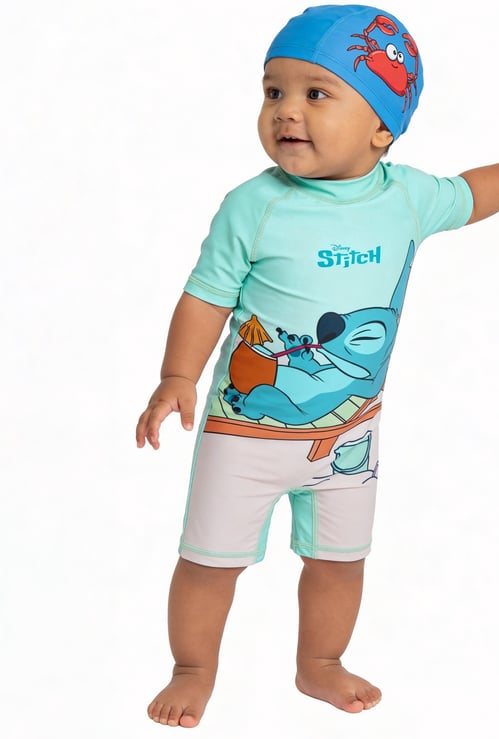 Juniors Stitch Print Swimsuit
