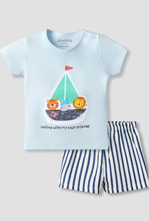 Juniors Applique T-shirt & Short Set
