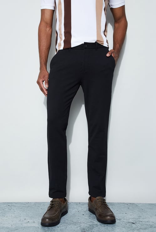 CODE Solid Slim Tapered Trousers