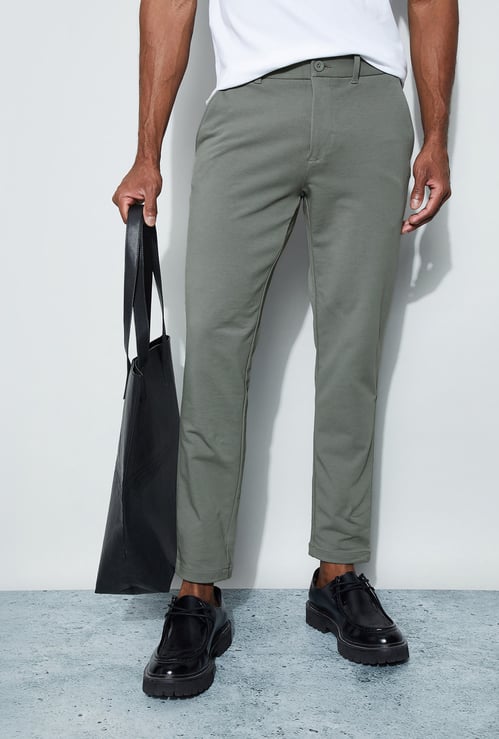 CODE Solid Slim Tapered Trousers