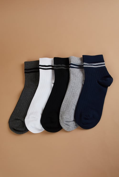 CODE Striped Ankle Length Socks - Pack of 5