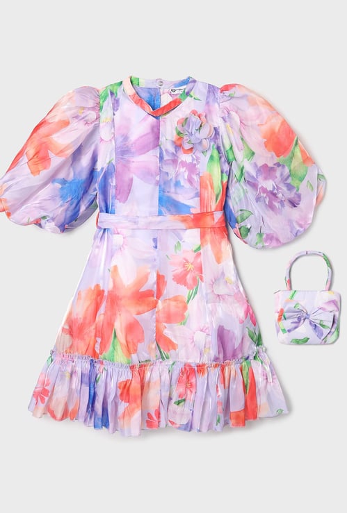 PEPPERMINT Girls Floral Print A-line Dress