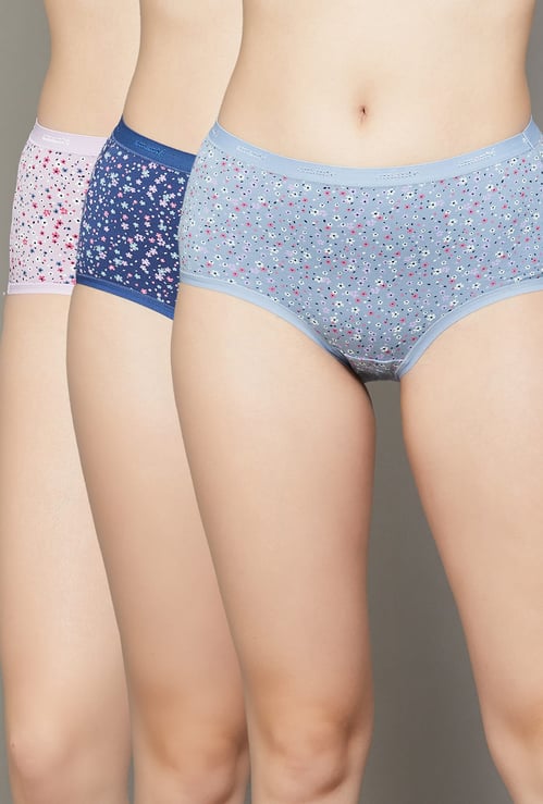 AMANTE Floral Print Hipster Panties - Pack of 3