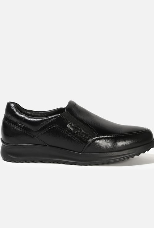 LEE COOPER Textured Leather Slip-Ons