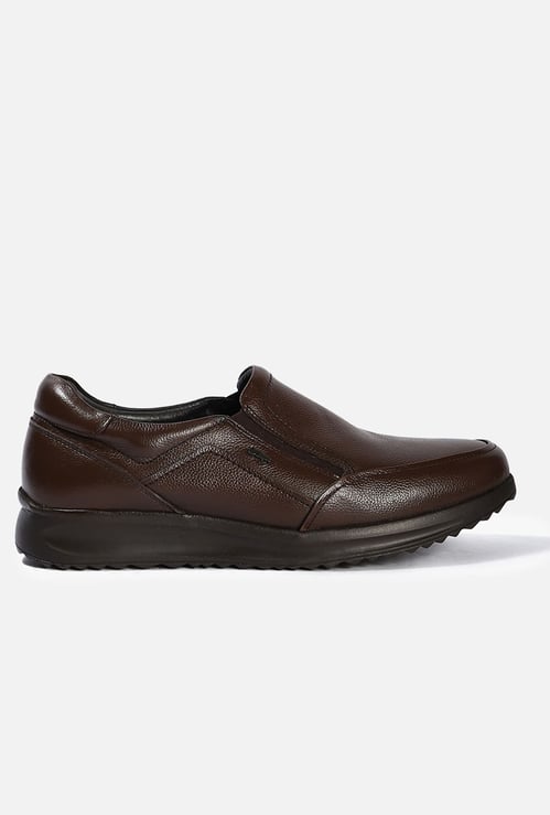 LEE COOPER Textured Leather Slip-Ons