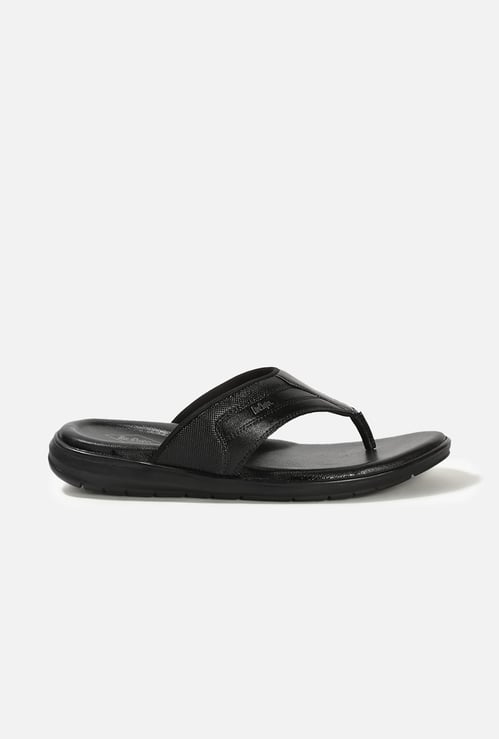 LEE COOPER Textured Leather Flip Flops