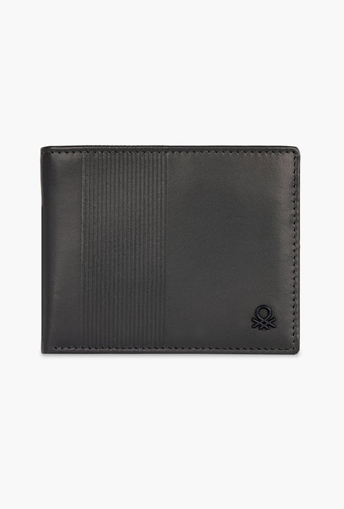 UNITED COLORS OF BENETTON Textured Bi-Fold Leather Wallet