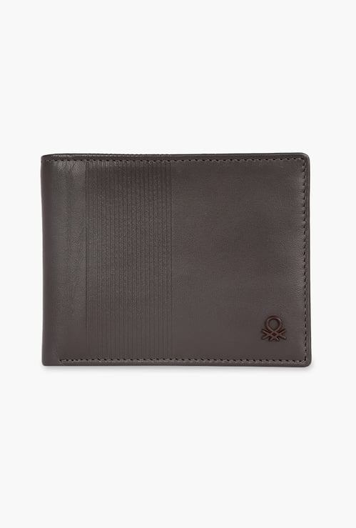 UNITED COLORS OF BENETTON Textured Bi-Fold Leather Wallet