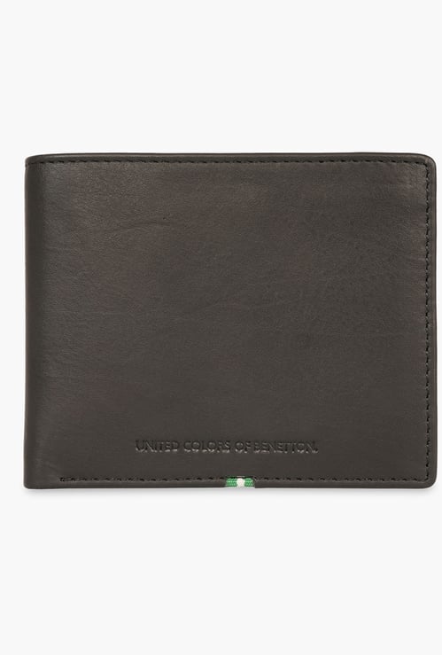 UNITED COLORS OF BENETTON Debossed Leather Bi-Fold Wallet