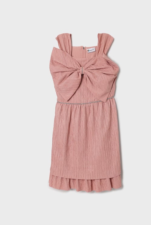 PEPPERMINT Girls Bow-Detail A-Line Dress