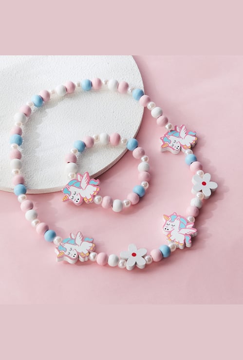 FAME FOREVER Unicorn Beaded Necklace and Bracelet