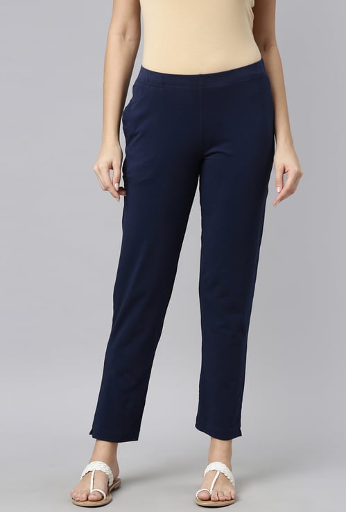 GO COLORS Solid Elasticated Leggings