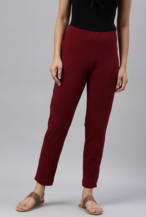 GO COLORS Solid Elasticated Leggings