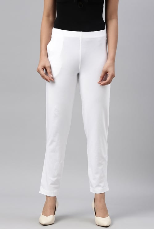 GO COLORS Solid Elasticated Leggings